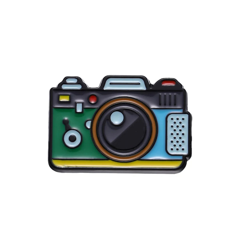 Funny Retro Camera Enamel Pin Cartoon Lapel Backpack Badge Jewelry Gift Kid Personalized Photo Color Brooch Friends Wholesale Qme style 1