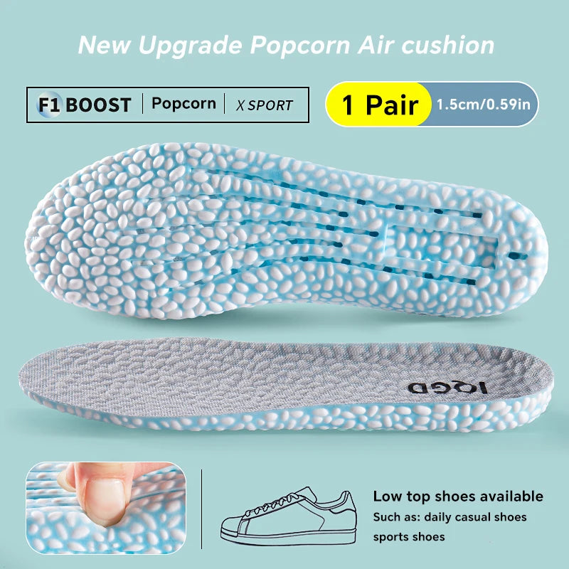 EVA Material Invisible Height Increase Insoles Shoes Breathable Shock Qme Blue 1.5cm EU37-38