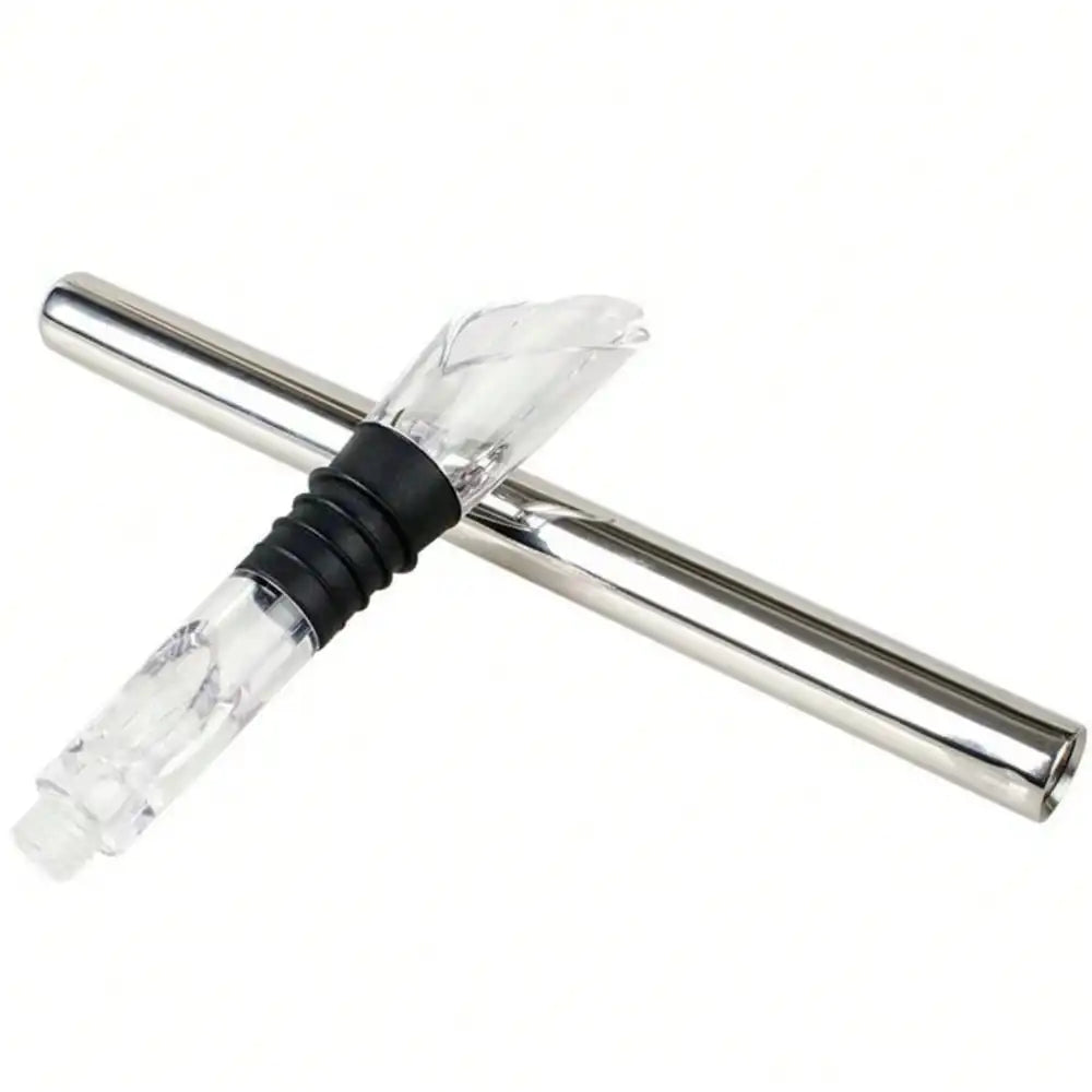 1 Stainless Steel Wine Cooling Rod Black Handle Sparkling Tool Qme