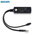 ESCAM IEEE 802.3af Micro USB Active PoE Splitter Power Over Ethernet 48V to 5V 2.4A for Tablets Dropcam or Raspberry Pi Qme Micro USB China Mainland