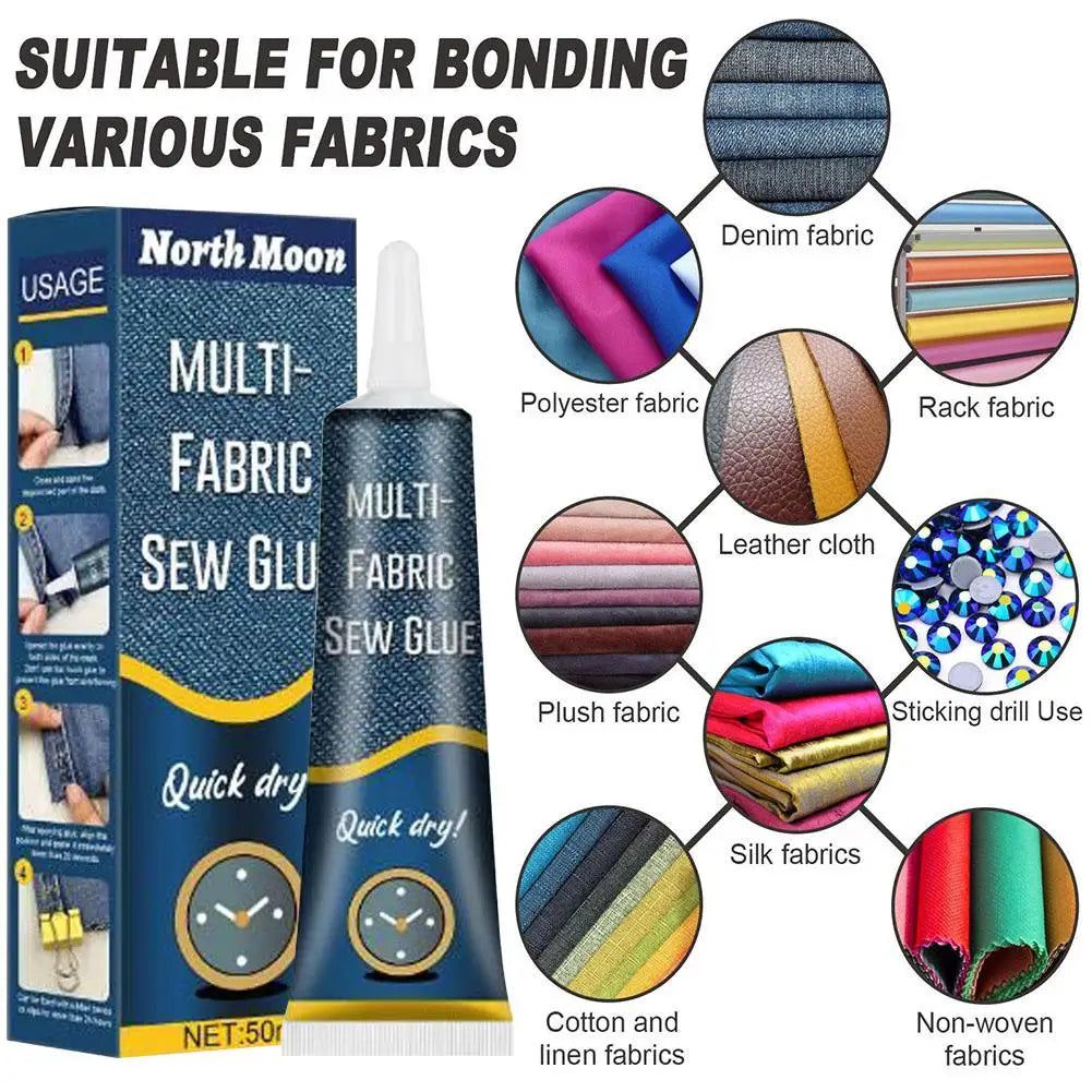 50ml Fabric Stitch Adhesive Versatile Fabric Patching Glue Waterproof Fabric Repair Seam Adhesive for Clothing Textiles Qme Default Title