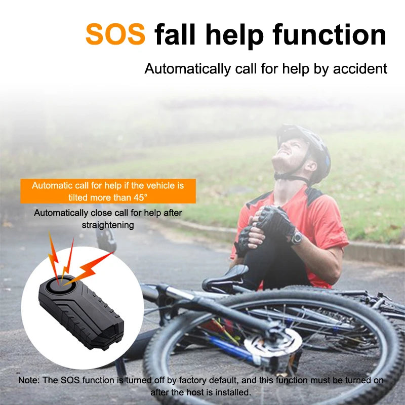 Bicycle Motorcycle Vibration Alarm Bike Remote Control Wireless Qme