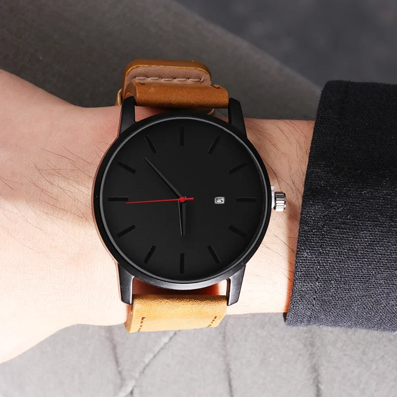 Relogio Masculino Men Watch Fashion Sport Watches New Men's Watch Men Calendar Leather Casual Quartz Clock relojes hombre Qme
