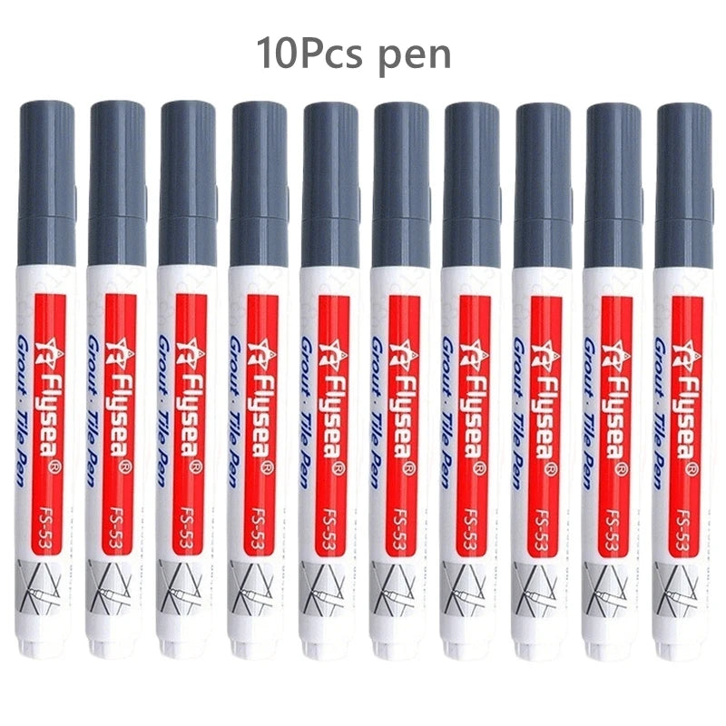 10/20Pcs Waterproof Grout Pen Tile Marker Wall Seam Pen for Tile Floor Bathroom Kitchen Decontamination Seam Repair Tools Qme 10Pcs Cool grey