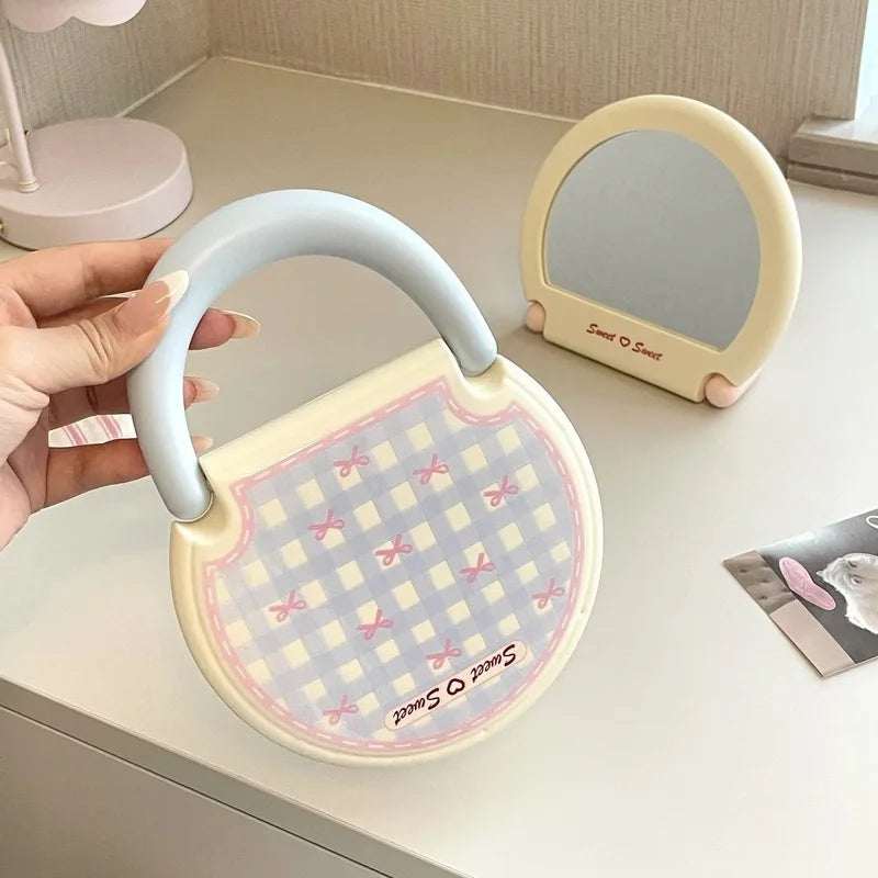 Hello Kitty Bow-shaped Makeup Mirror Desktop Hangable Qme
