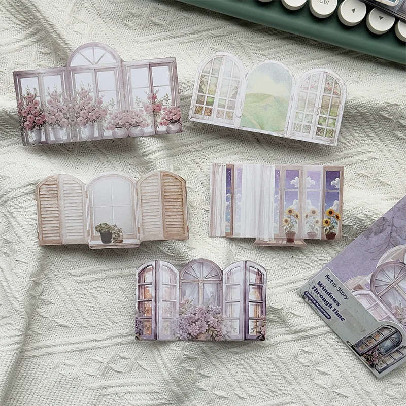 1pack Handbook Material Stickers Collection Light Vintage Window Organs 10pcs Per Pack Door and Window Themed Time1pack/2p Qme F