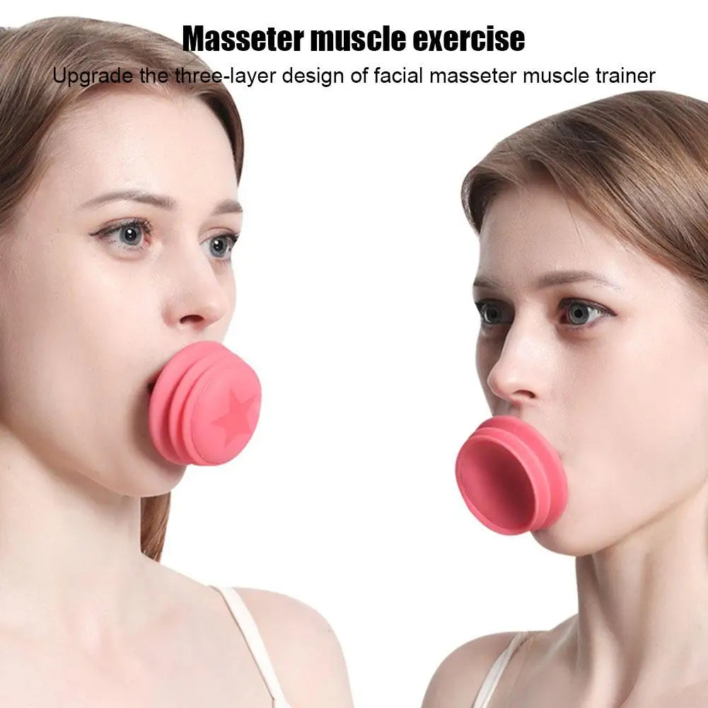 V Shape Pink Jaw Face Neck Toning Exerciser Face Lift Skin Firming Cute Portable Smooth Wrinkle Mouth Exercise Face Trainer Tool Qme