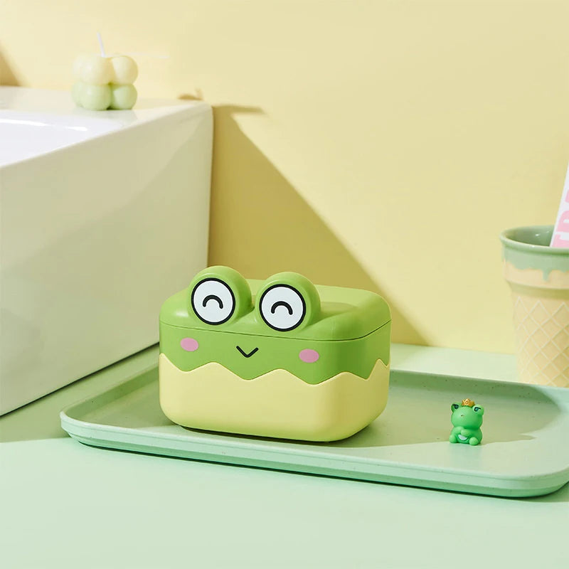 Bathroom Home Decoration Drain Soap Box Cute Frog Shape Portable Qme