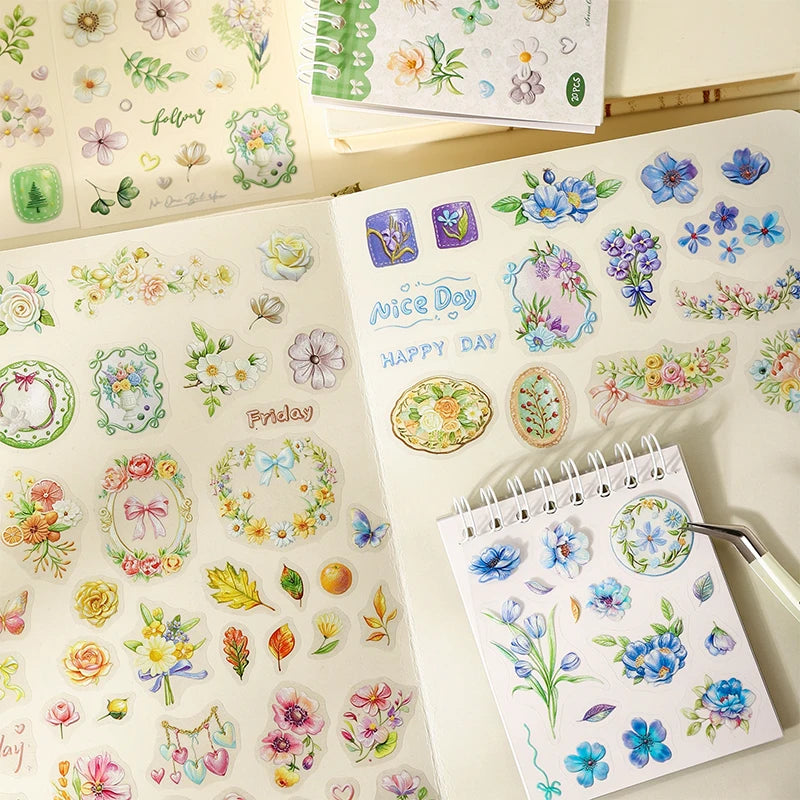 Wreath & Rose Stickers for Journaling and Kuka Card Making, Decor Decals for Cups, Tumblers & Phone Cases, Back to School Haves Qme