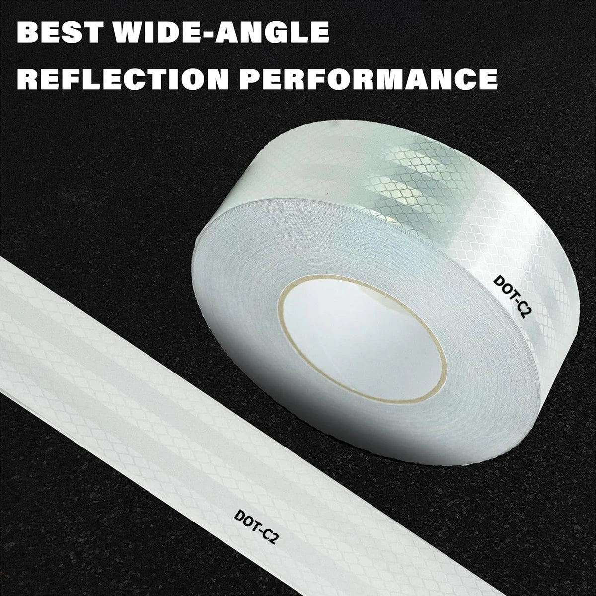Car Reflective Safety Tape Warning Light Reflector Protective Trucks Auto Motorcycle Safety Mark Reflective Strip Sticker Qme White 2M 50MM