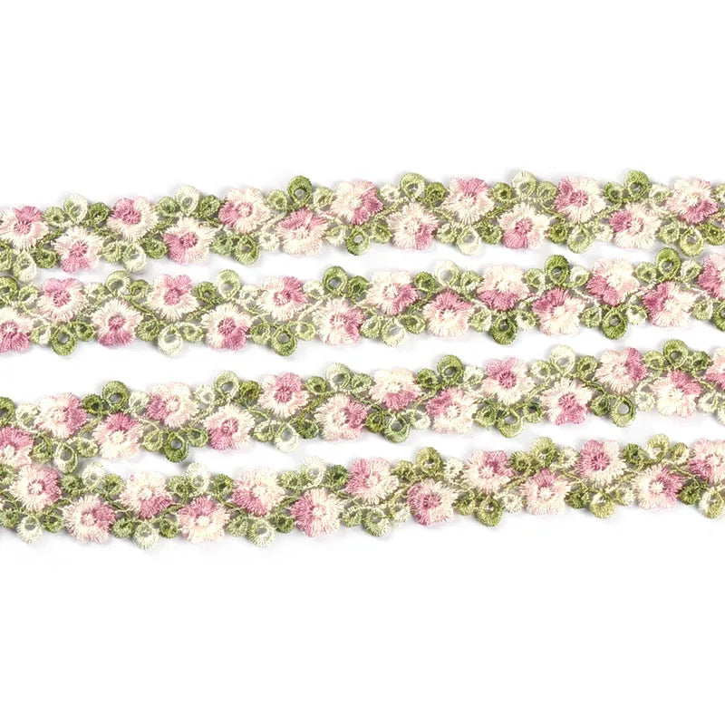 1yard 20mm Colorful Flower Lace Trim Ribbons Gift Wrapping DIY Clothing Sewing Accessories Wedding Party Decor Handmade Crafts Qme 2 1 yard a lot