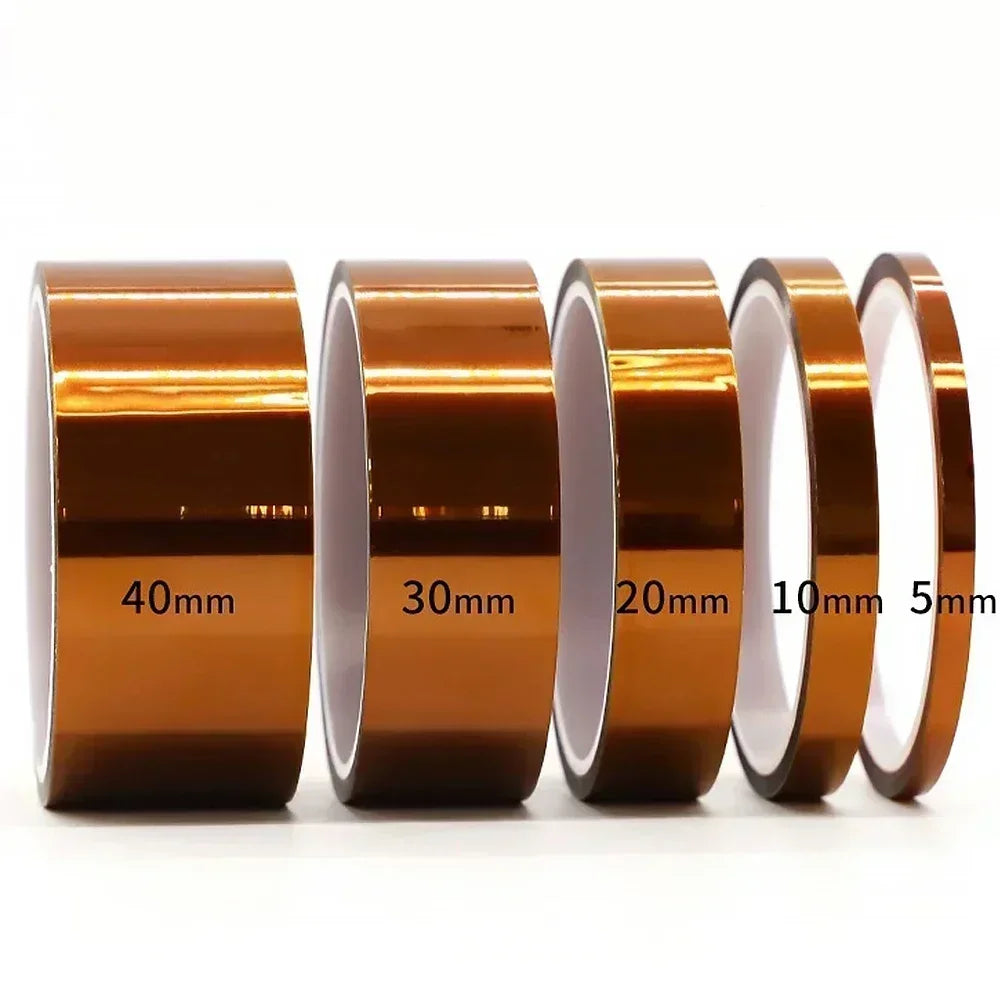 Kapton Tape Polyimide 5-40mm Adhesive Insulating Adhesive Tape Каптоновый Скотч Heat Tape for Board Protection Qme 5MM Brown 33M|0.05MM