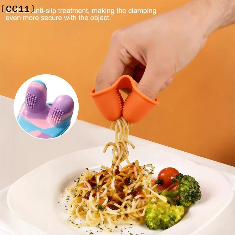 Silicone Snacks Finger Cover Oil-proof Dirt-proof Food Clips Non-slip Qme
