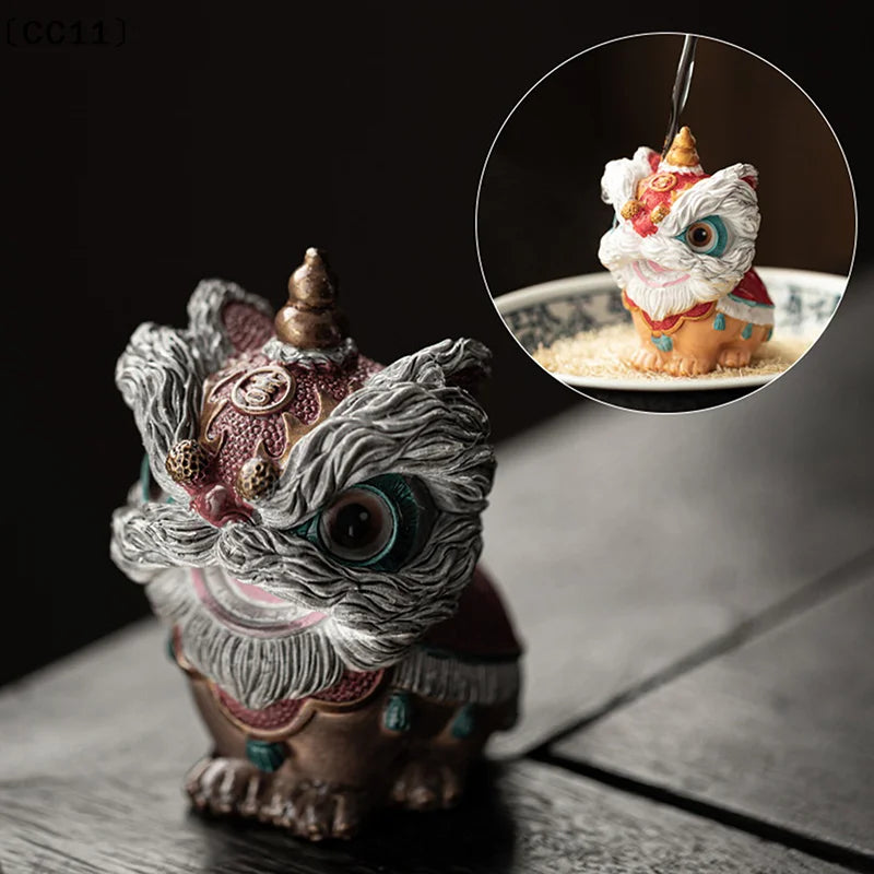 Color-changing Tea Pet Lion Dance Auspicious Table Decoration Chinese Qme