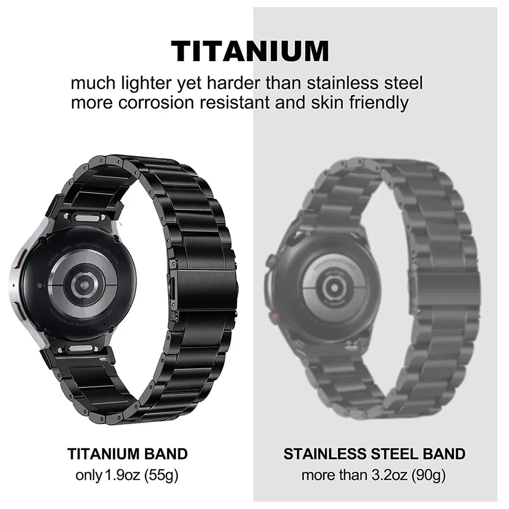 Titanium Stainless Steel Strap for Samsung Galaxy Watch 6 Classic 43 47mm 40/44mm Band for Galaxy Watch 6 5 4 No Gaps Wristband Qme