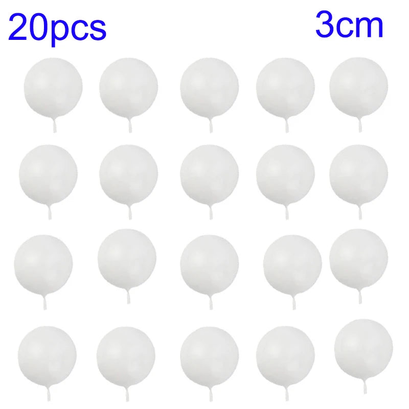 20Pcs Cake Topper Gold Silver Ball Happy Birthday Cake Topper DIY Cupcake Flag Wedding Christmas Ball Decor Birthday Decoration Qme 20pcs-White-3cm