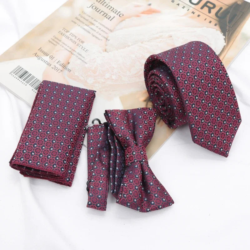 Paisley Men's Casual Bowtie Tie Skinny Polyester Necktie Pocket
