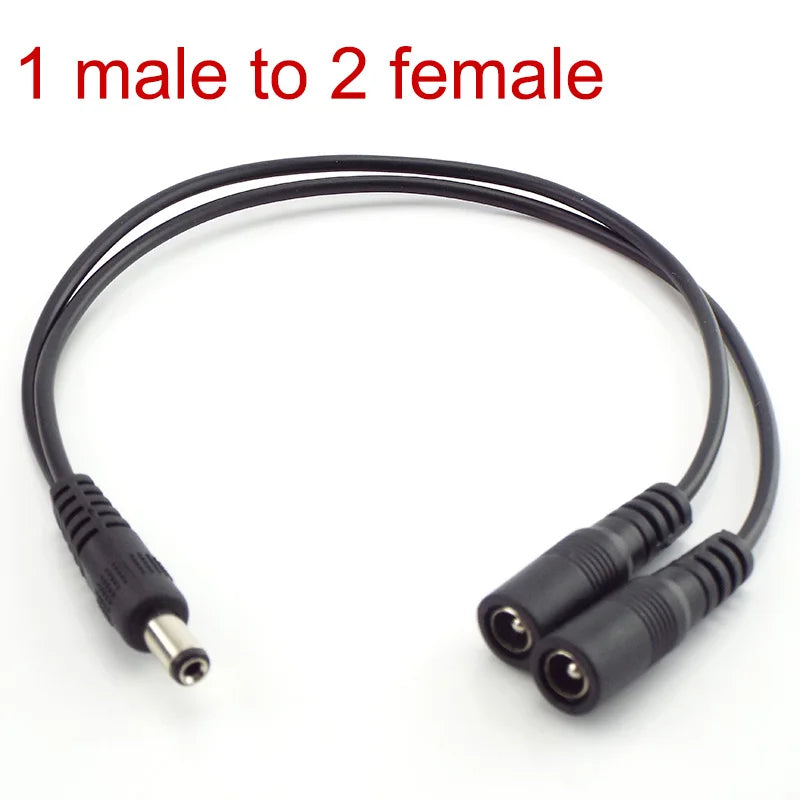 3PCS 12V DC5.5 Female to Male Power Cable, DC Power Connector Cord, 5.5mm x 2.1mm Jack Plug Adapter for LED Strip CCTV Camera Qme