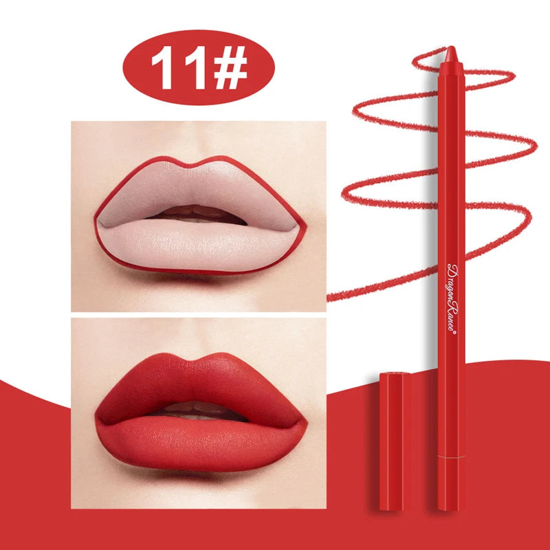 Velvet Brown Lip Liner Pencil Nude Matte Waterproof Non-stick Cup Cherry Red Lip Liner Lip Contour Pen Lipstick Makeup Qme