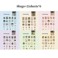 6 Bags Romantic Fantasy Foil Sticker Pack, Magical Fairy Tale Elements, Versatile for Creative Journaling & Crafts Qme 6 bags