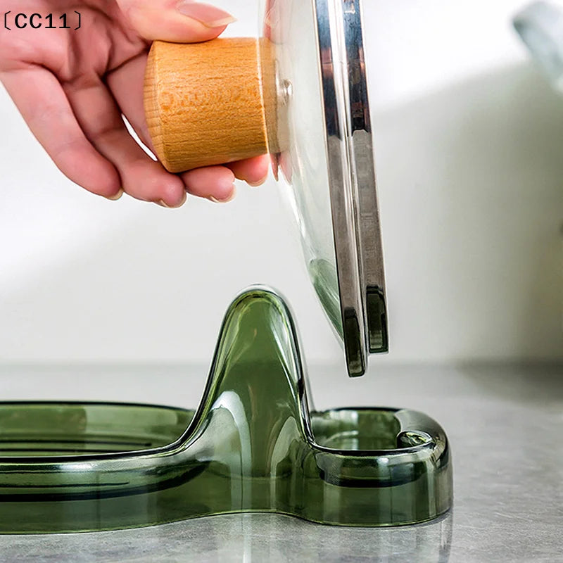 Household Pot Lid Holder Drip Tray Sitting Kitchen No Drilling Qme