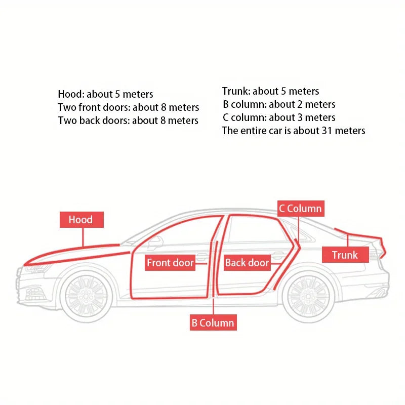 Car Door Rubber Seal Strip L-type Double Layer Sealing Adhesive Stickers Noise Insulation Weatherstrip Auto Interior Accessories Qme