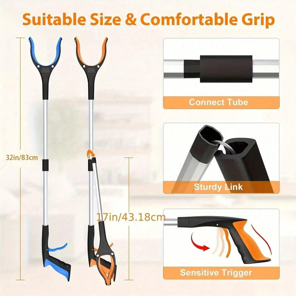 1 Foldable Elderly Grasping Tool Lightweight Extendable 360 Rotating Qme