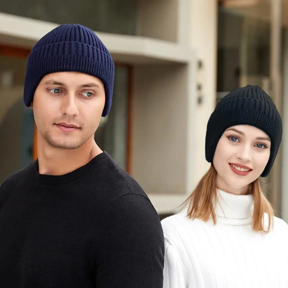 Hot Sale Ear Protection Winter Hats Stylish Soft Beanie Hat For Men Women Classic Knit Earflap Hat Warm Cap With Ears Qme