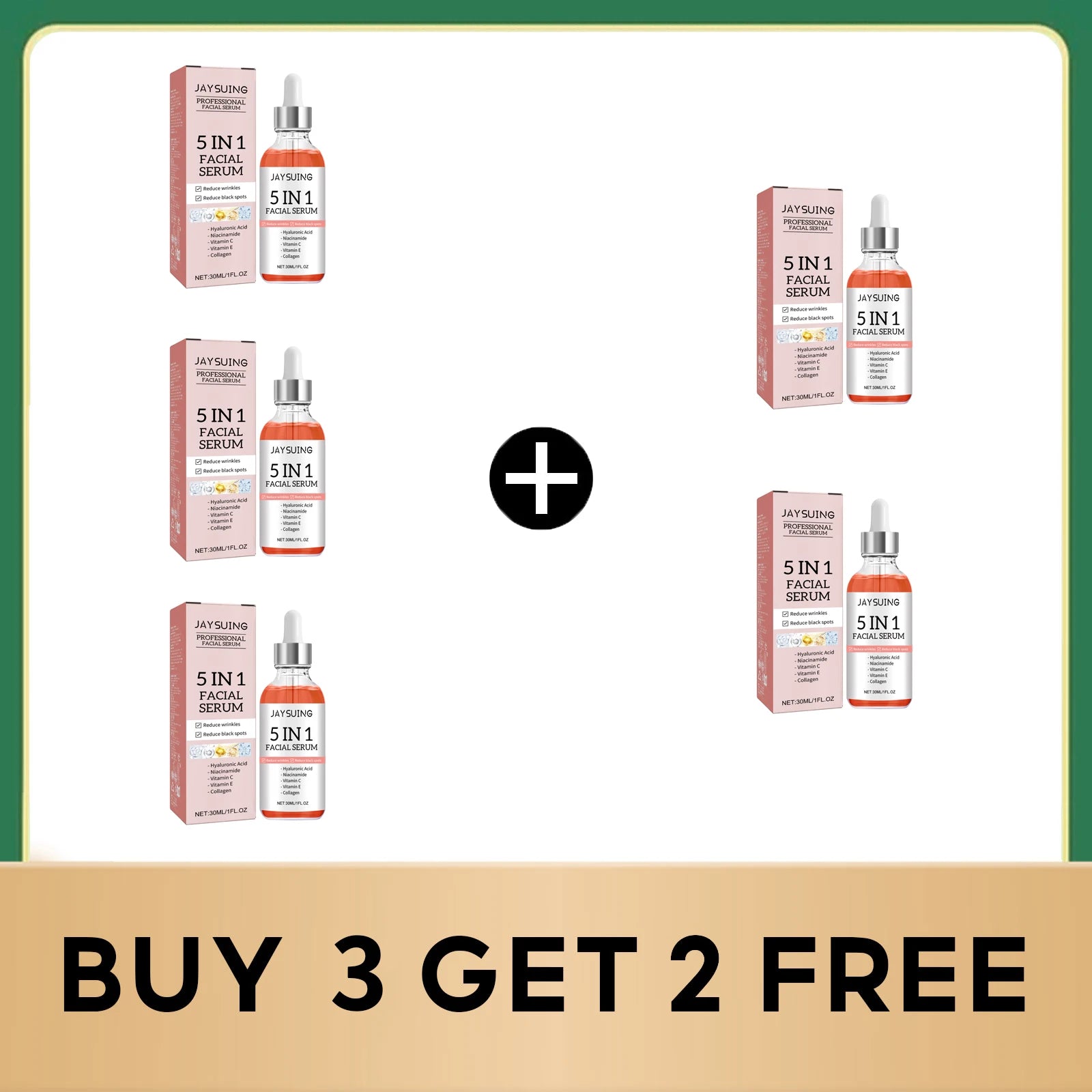 5 In 1 Facial Care Serum Brighten Skin Tone Fade Acne Scars Shrink Pores Face Moisturizing Essence Nicotinamide Brightening Oil Qme Buy 3 get 2 free