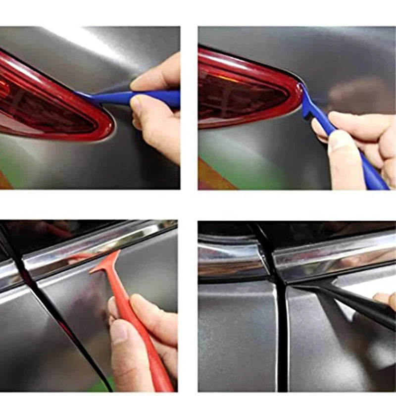 Car Micro Squeegee Curves Slot Tint Tool Set Car Stickers Wrap Vinyl Tools Auto Wrapping Film Installing Scraper Gasket Squeegee Qme