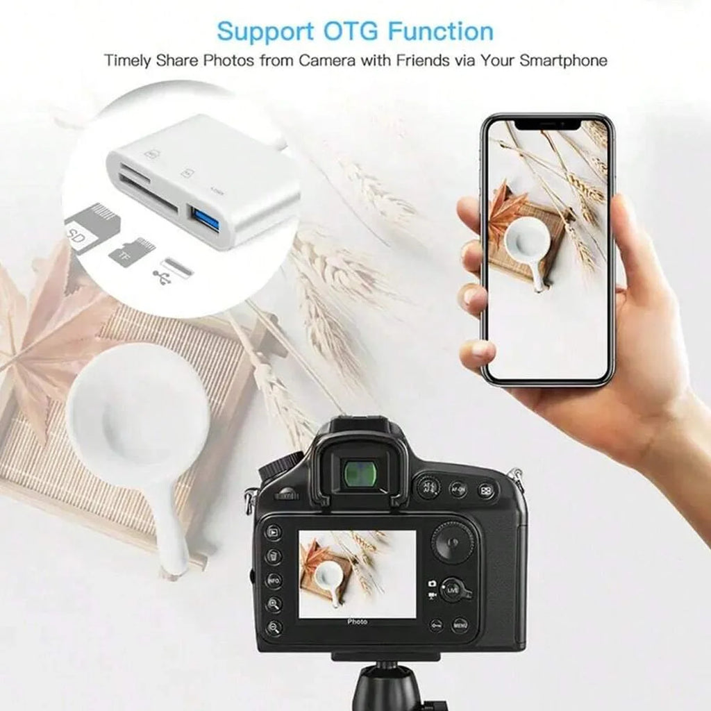 3-in-1 Multifunctional Type-c Card Reader Suitable Computer Mobile Qme