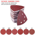 30pcs Triangle Sanding Pads Mouse Sander Pads Sandpaper With 6 Holes 60/80/120/180/240/320 Grits For Delta Sanders/Multi-Sanders Qme 30pcs
