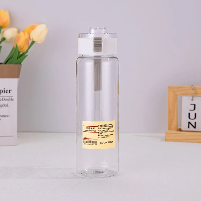 Water Bottle Space Cup Bouncing Cover Handy Sports Plastic Qme 800ML White