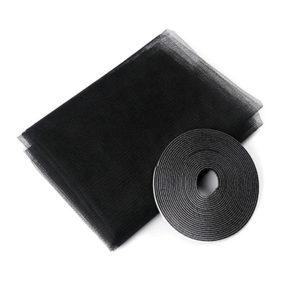 Window Mosquito-Proof Screen, Window Mesh, Invisible Sand Window, Household Self-Adhesive Door Curtain Window Qme 1.5x2M black