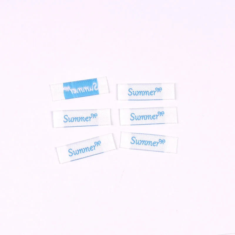 50pcs 12-50mm Assorted Cute Fabric Labels, Handmade Cotton Clothing Tags for DIY Sewing Crafts Clothes Bags cp3839 Qme 39x12mm-3