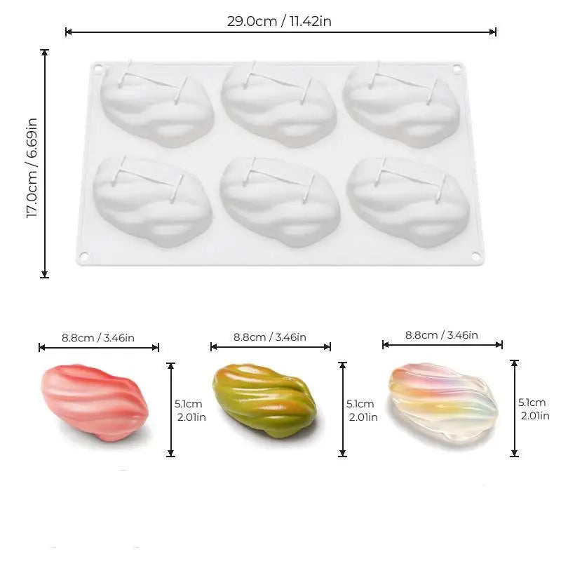 Pistachios Design Food Grade Silicone Chocolate Mold French Mousse Qme A1