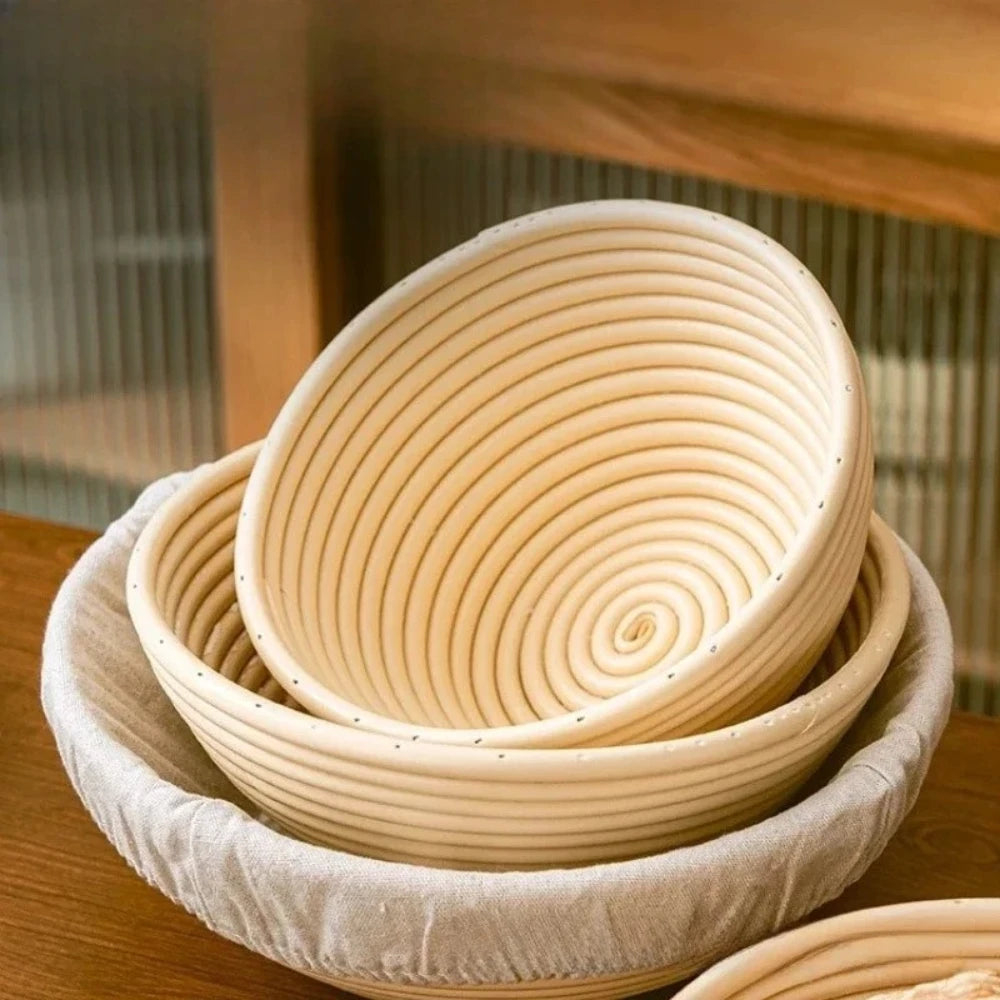 European Style Bread Proofing Set Non-Stick Food Grade Plastic Molds Round Oval With Lids For Baking Qme