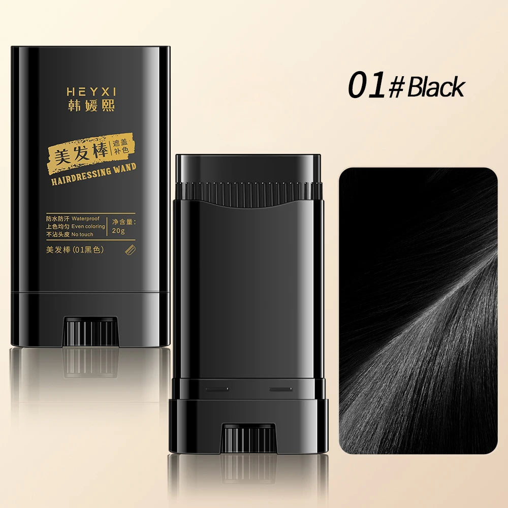 Waterproof Hair Dye Stick Quickly Covers Gray Natural Appearance Qme 01 Black