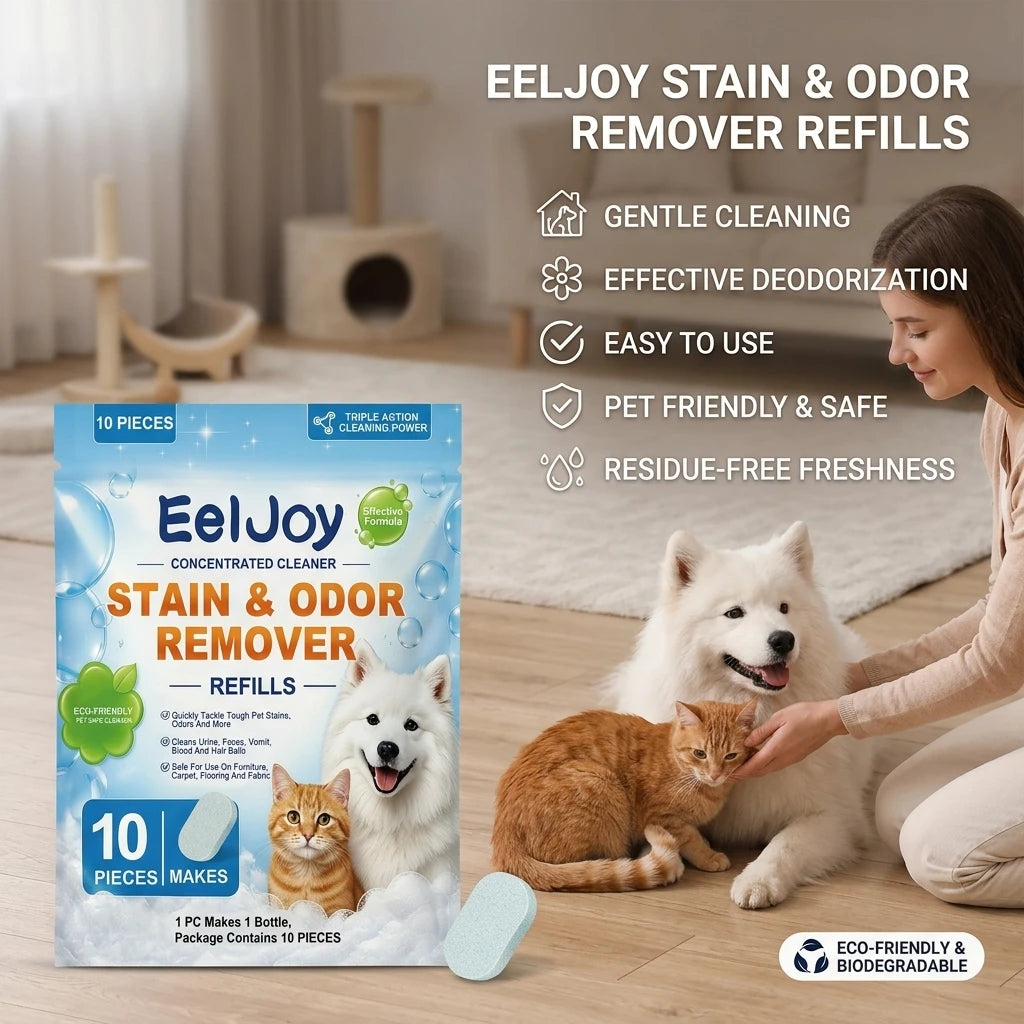Pet Stain & Odor Remover Tablets Removing Stubborn Dirt Eliminating Odor Cleaning Fabric Surfaces Concentrated Enzymatic Cleaner Qme