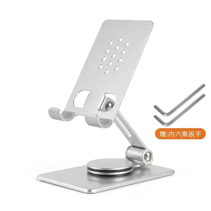 Universal All Aluminum Alloy Foldable Desk Phone Holder Mount Stand For Mobile Phone Holder For Tablet Desktop Metal Holder Qme Silver