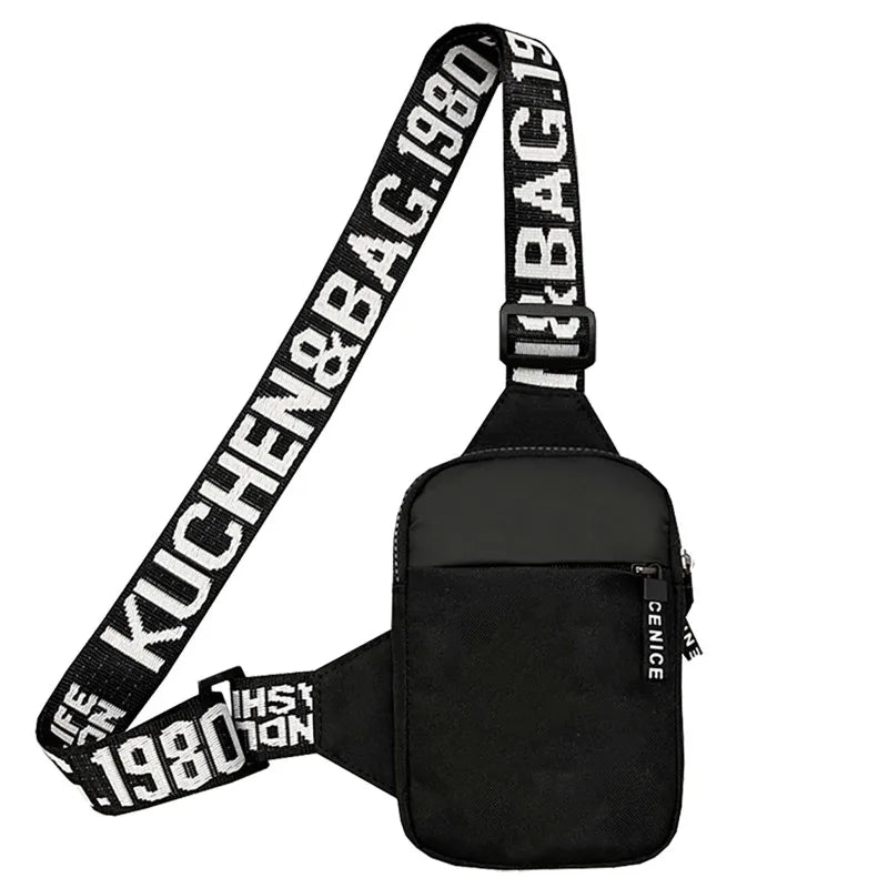 Trendy Couple's Chest Bags Hip-hop Graphic Print Crossbody Men Women Qme