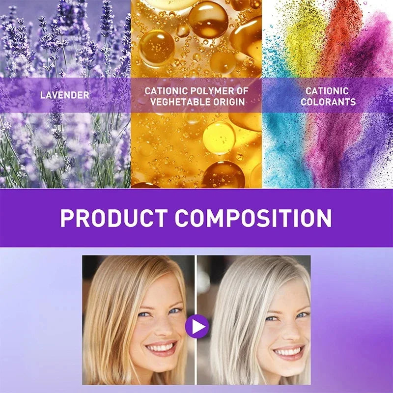 Keratin Purple Hair Mask 100g Repair Treatment for Gray & Yellowing Hair, Anti-Brass Toning Mask for Blonde & Bleached Hair Qme