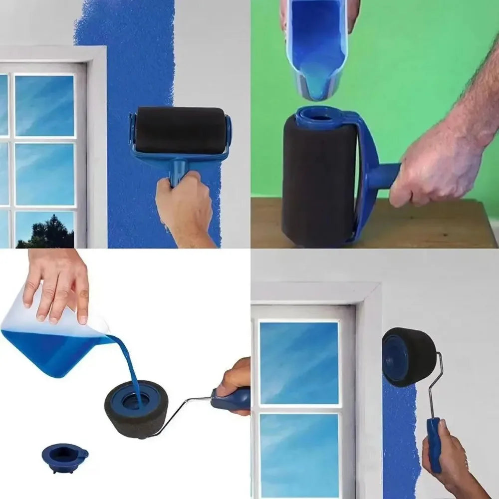 1/7PCS Wall Roller Paint Brush Set Expansion DIY Sponge Self Suction Coat Wall Paint Machine Used for Wall Corner Coating Tools Qme