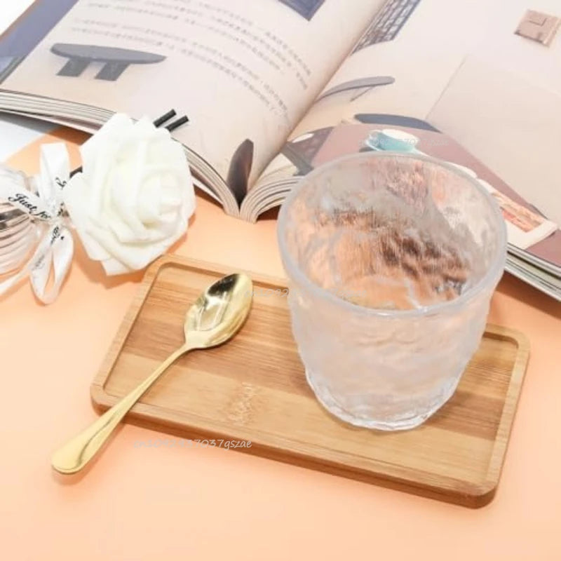 Durable Bamboo Tray Simple Style Wood Saucer for Home Decor Plant Pot Base Coffee Tea Cup Mat Kitchen Accessories Gift Idea Qme