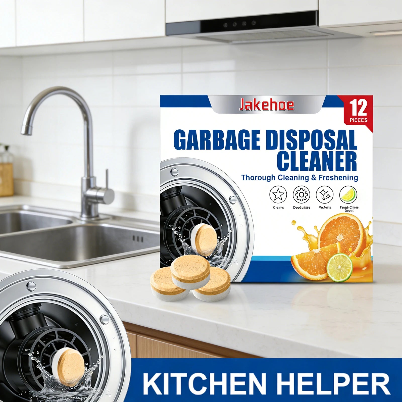 Garbage Disposal Cleaner Thorough Cleaning & Freshening Eliminate Odor Reduce Food Residue Protect Kitchen Deodorization Tablets Qme