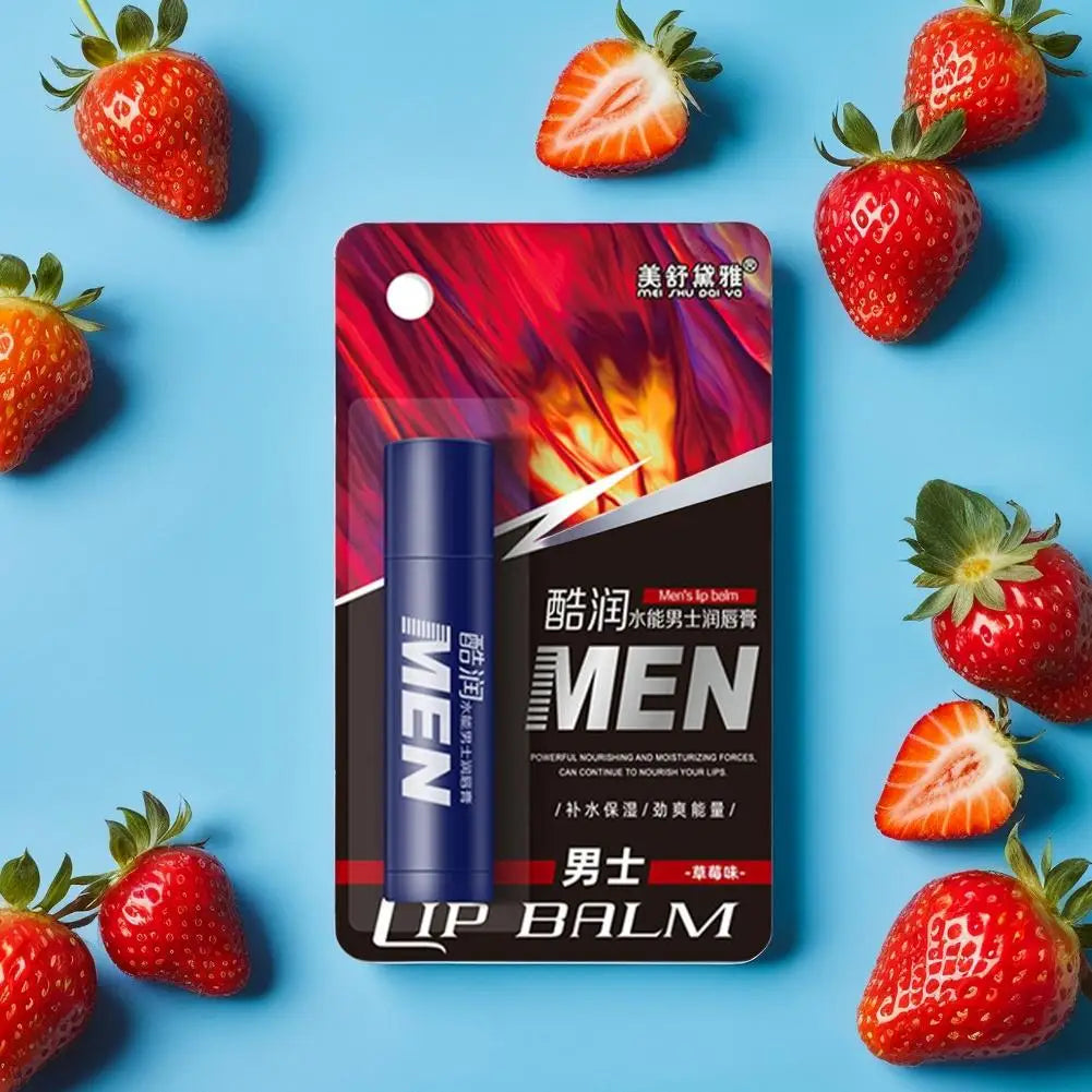 4 Flavors Hydrating Men's Lip Balm Vitamin E Mens Moisturizing Qme