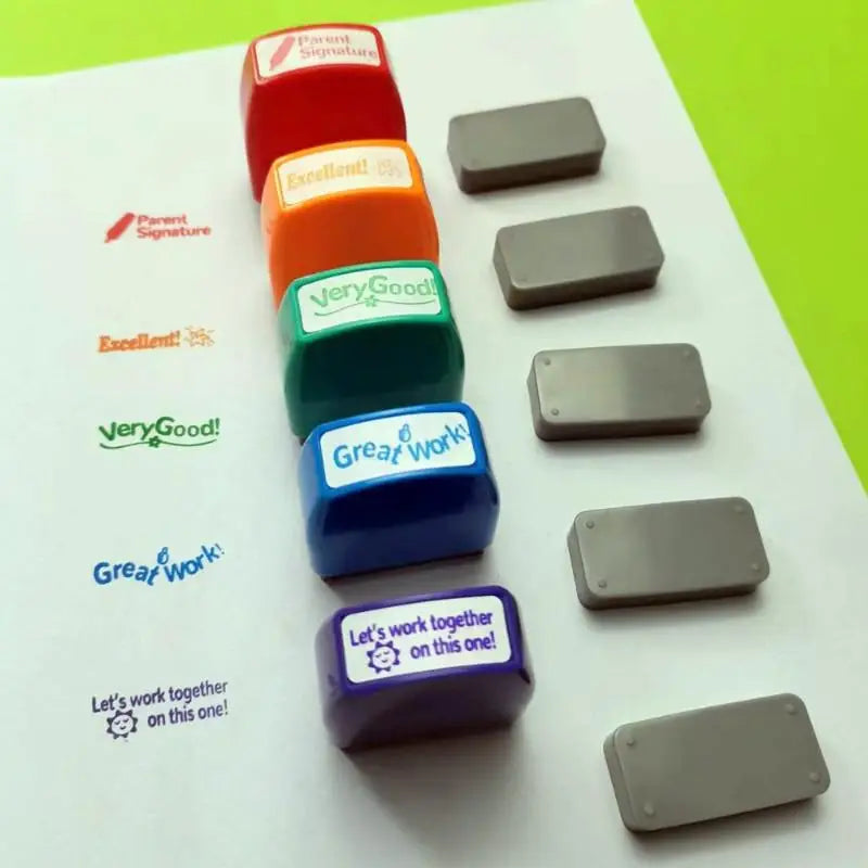 Self Inking Teacher Stamps Non-toxic Safe Ink Encouraging Phrases Qme