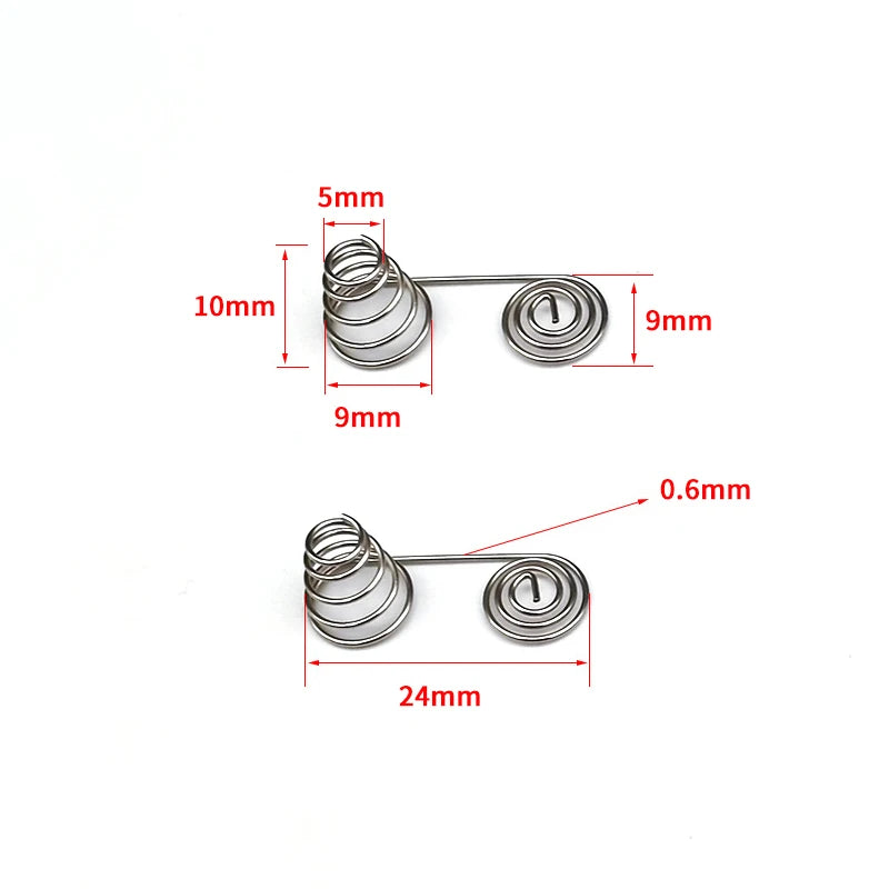 Nickel Wire AAA Battery Springs 5 Coil Contact Plate Positive Qme A4 AA