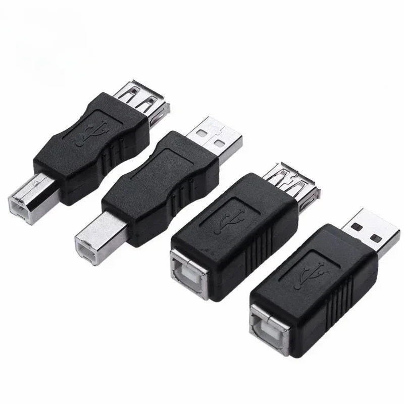 10PCS USB 2.0 A Male & A Female to B Female Printer Print Converter Adapter Connector USB 2.0 Port Retail wholesale Qme