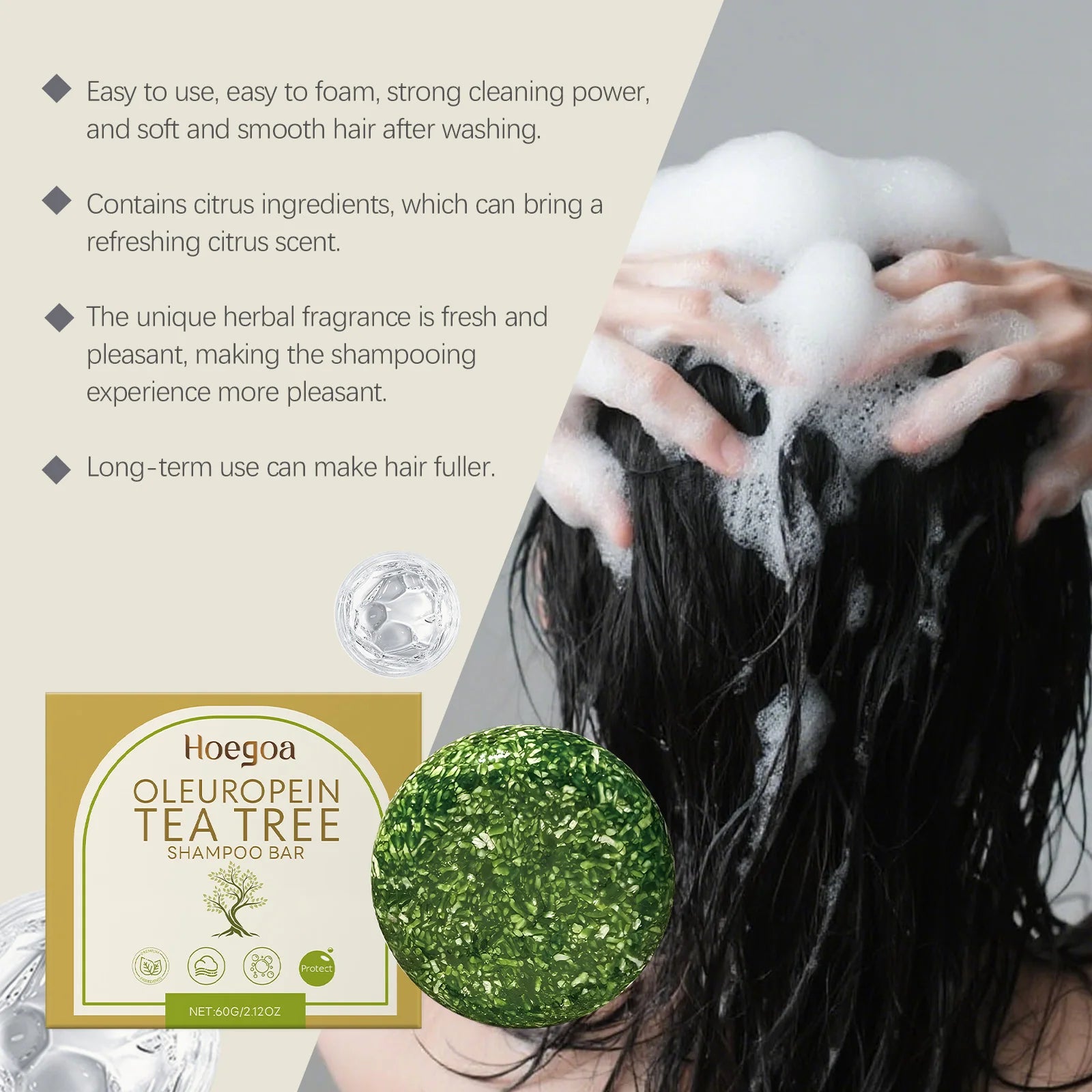 Herbal Dandruff Removal Shampoo Bar Mild Tea Tree Oil Essence Oil Control Scalp Cleansing Hair Care Soap Hair Damaged Repairing Qme